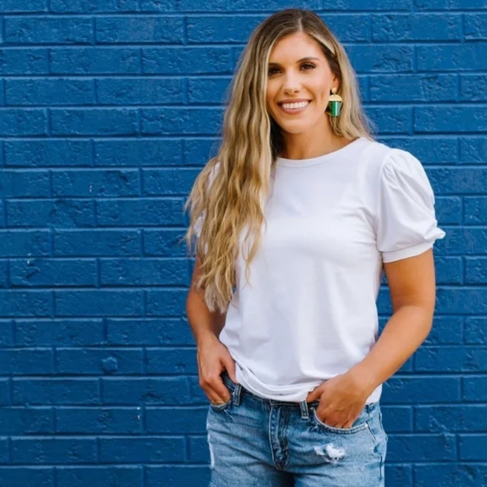 Michelle McDowell Blakely top in white, XL